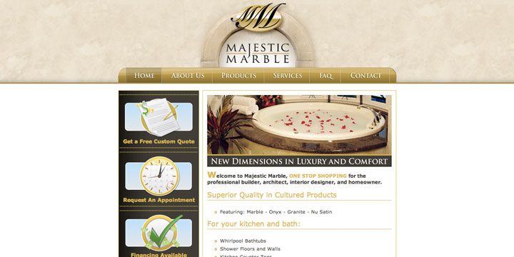 www.majesticmarbleinc.com screenshot